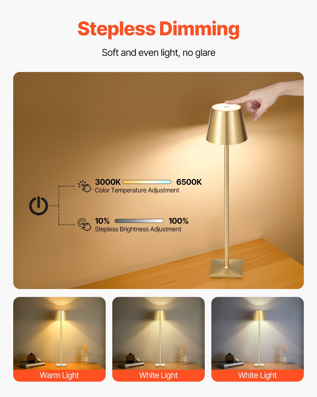 Golden Glow - Cordless Table Lamp Set