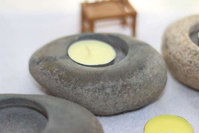 Rock Solid Romance - Natural Stone Candlestick