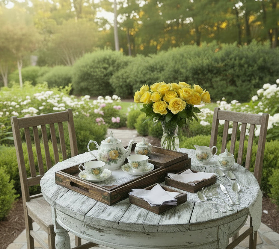 Wooden Tea Tray - Sippin' in Style