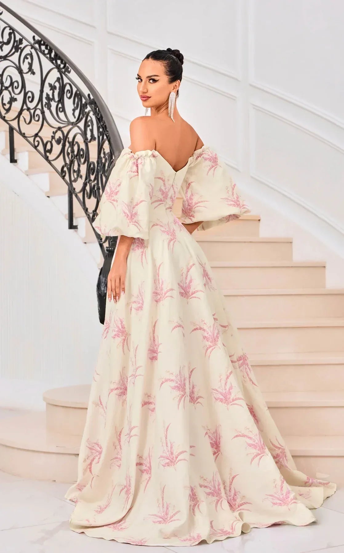 Palm Beach Perfection - Green Leaf Off-Shoulder Gown (FEATURED ON HOME PAGE) - Junebug Jewels