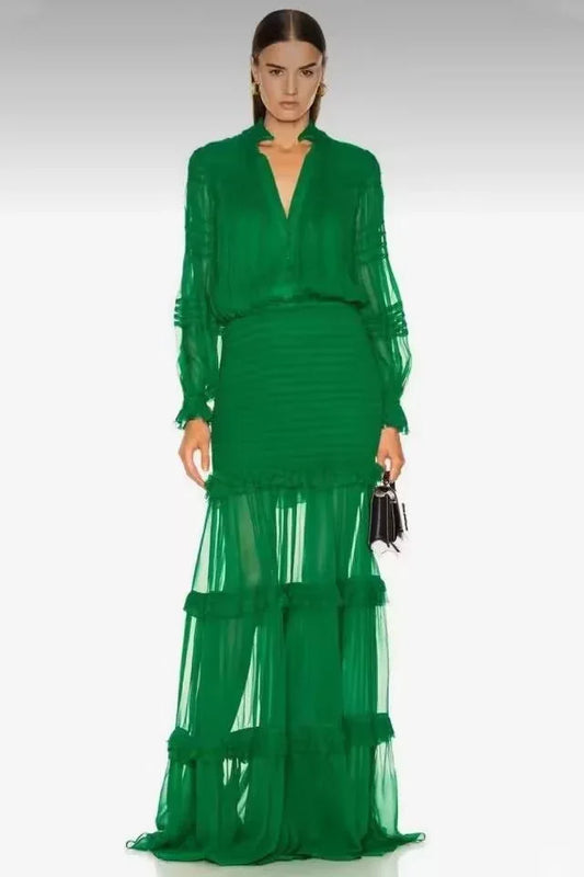 Belle of the Party Ruffle Gown - Junebug Jewels