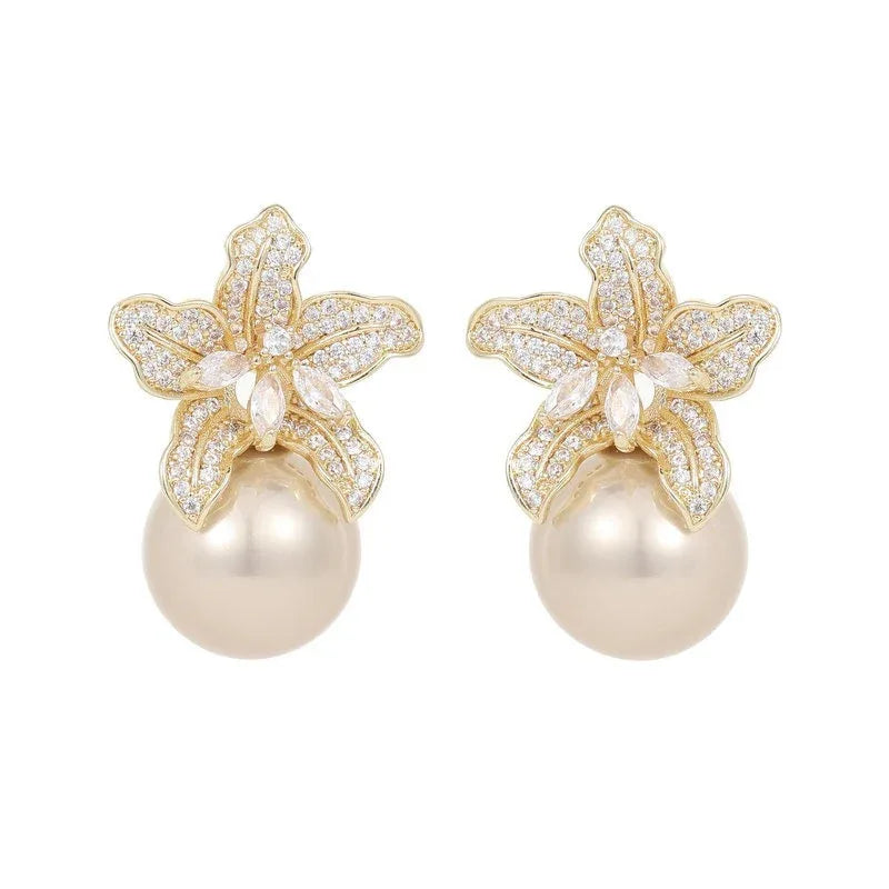 Lily La-Di-Da Earrings - Fancy French Farm Girl Pearls - Junebug Jewels