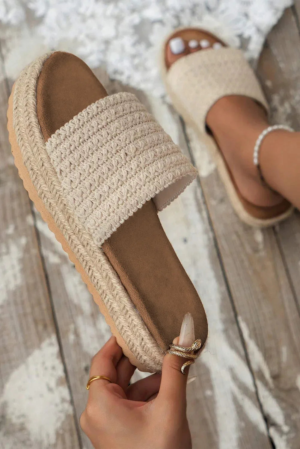 Boho Wedge Slippers - Sweeter Than Honey - Junebug Jewels