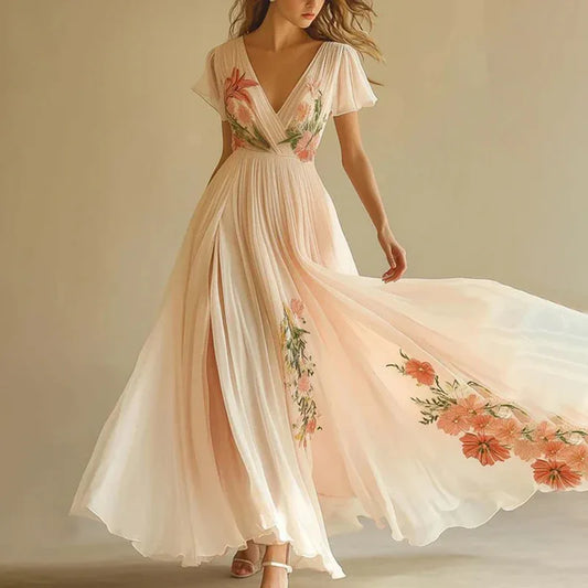 Floral Chiffon Maxi Dress - High-Fluttin' Belle Gown (BESTSELLER) - Junebug Jewels