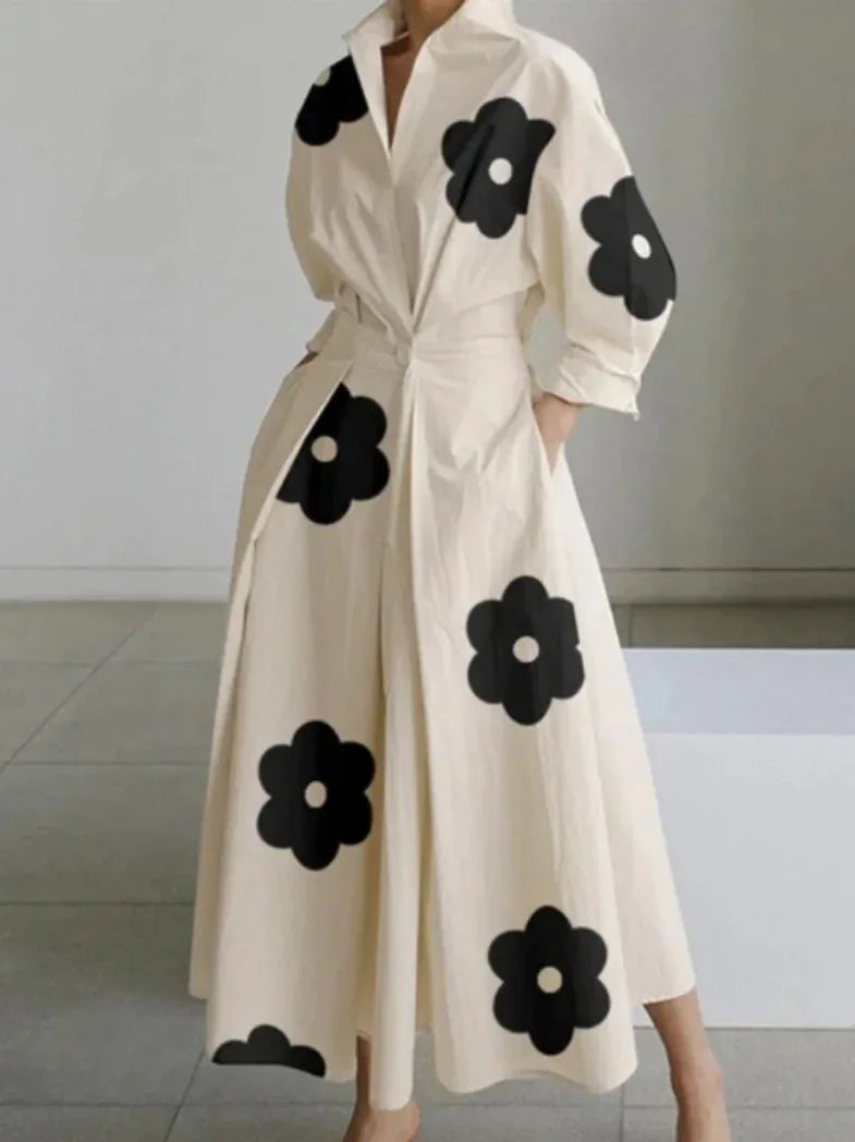 Black and White Polka Dots - Elegant Blouse Dress - Junebug Jewels