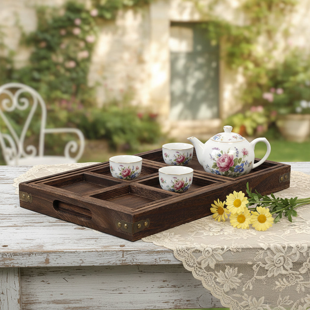 Wooden Tea Tray - Sippin' in Style