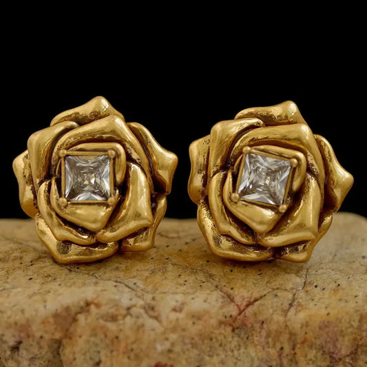 Rose Flower Earrings - Stop and Smell the Roses - Junebug Jewels