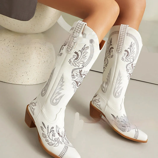 We Doin' It Boots - Embroidered Rhinestone Bridal Wedding Boots (BEST SELLER) - Junebug Jewels