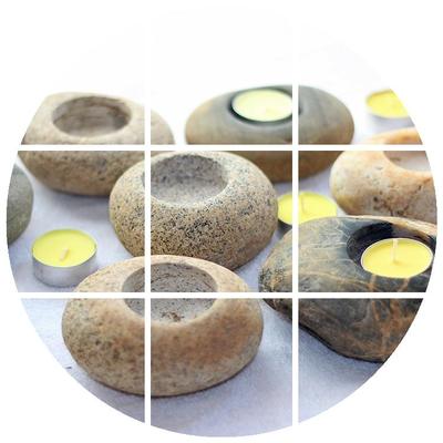 Rock Solid Romance - Natural Stone Candlestick