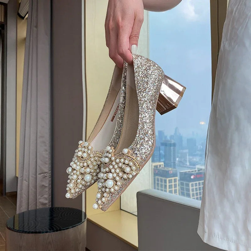 French Wedding Heels - Walkin' Down the Aisle - Junebug Jewels