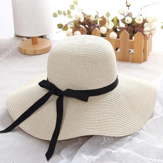 Sun Goddess Hat - Wide Brim Beach & Garden Party Straw Hat - Junebug Jewels