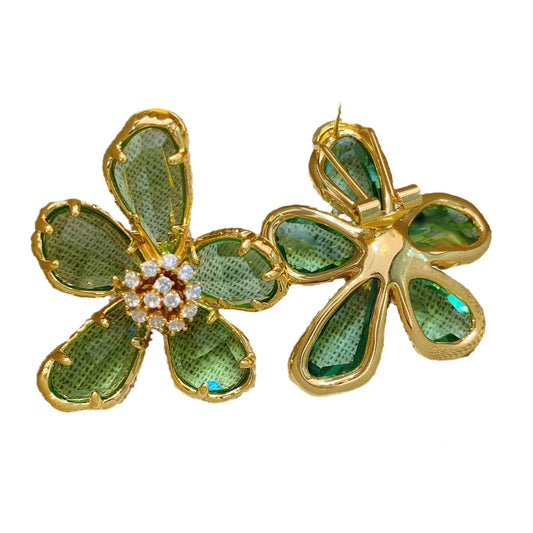Wildflower & Diamonds Earrings (BEST SELLER) - Junebug Jewels