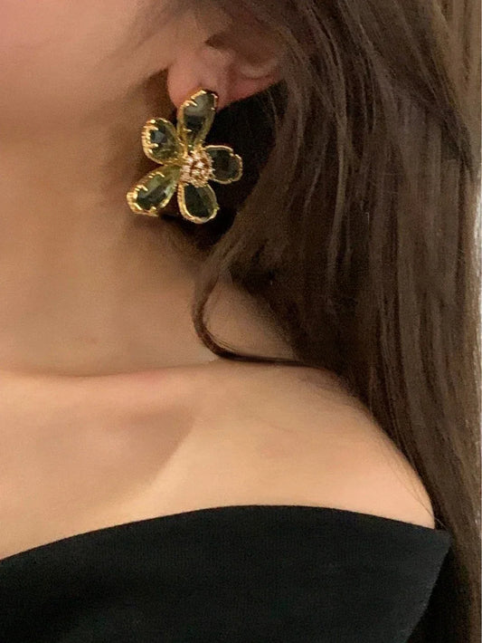 Wildflower & Diamonds Earrings (BEST SELLER) - Junebug Jewels