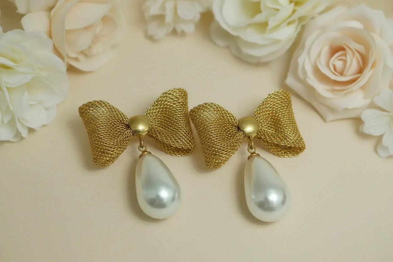 Pearl Bow Drop Earrings - Vintage Southern Charm (BEST SELLER) - Junebug Jewels