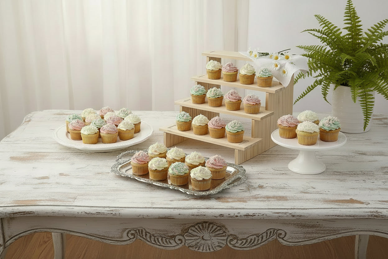 Tiered Cupcake Display Stand - 3 or 4 Layer Tablespace Serving Piece