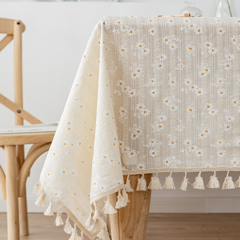 Garden Party Perfection - Floral Tassel Tablecloth