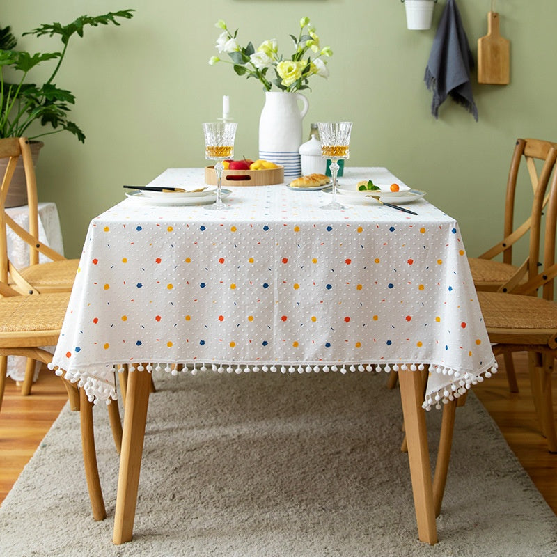 Garden Party Perfection - Floral Tassel Tablecloth