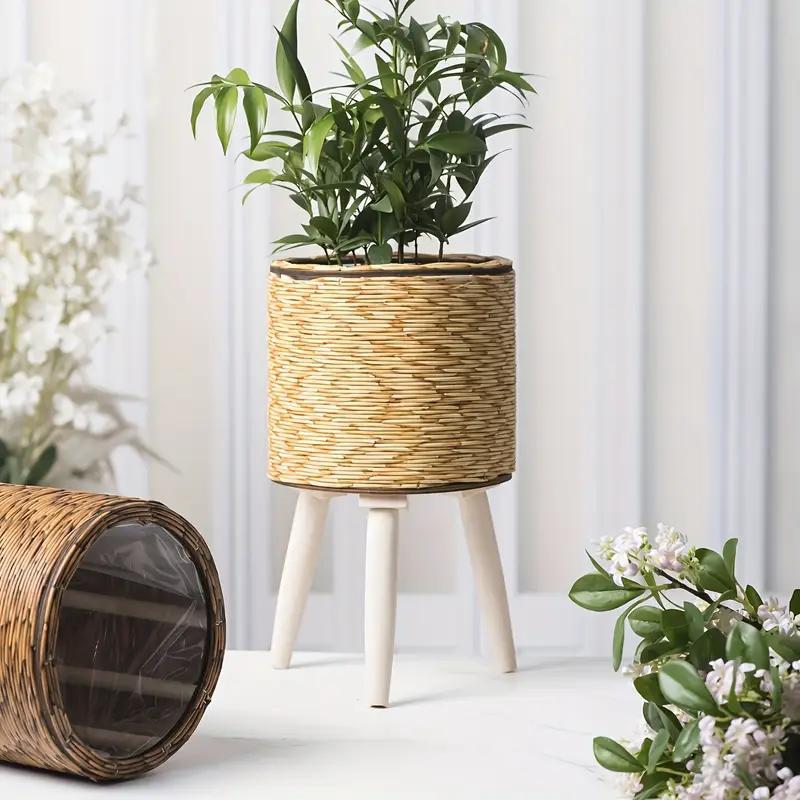 Center of Attention - Rustic Wooden Flower Basket Stand